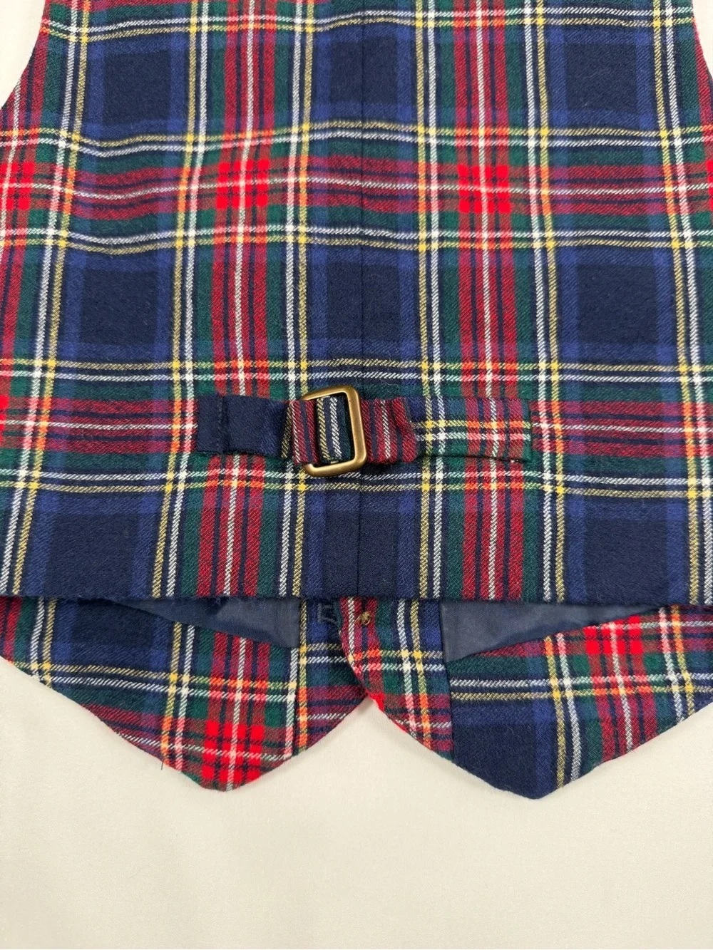 JANIE AND JACK Red Holiday‎ Tartan Plaid Wool Blend Christmas Formal Vest Size 5